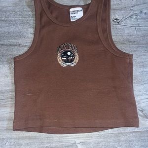 Brown cropped tank